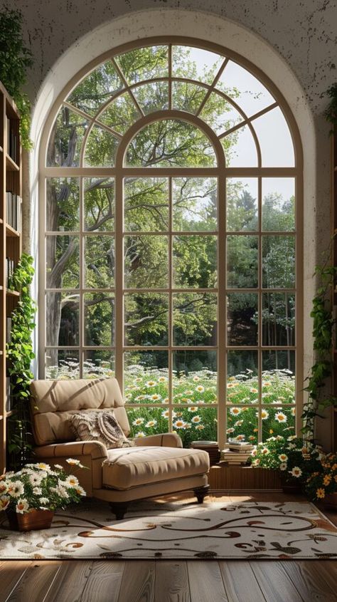 Reading Nooks for Relaxing Moments - find a place for one in your home - Crafting Home Modern Hanging Chairs, Reading Nook Window, Comfy Armchair, Damask Tablecloth, Mind Relaxation, Reading Nooks, Relaxing Moments, Dark Walnut Stain, Garden Windows