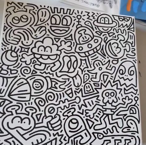 Doodle Art Posters, Doodle Wall, Doodle Art For Beginners, Doddle Art, Doodle Characters, Back To School Art, Abstract Art Painting Techniques, Meaningful Drawings, Art Apps