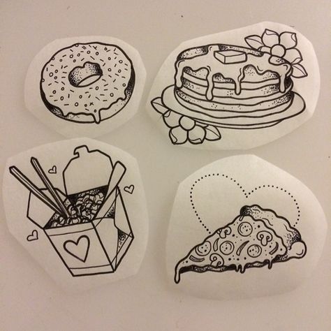 #foreverhungry Tattoo Food, Alex Strangler, Donut Tattoo, Pizza Tattoo, Matching Best Friend Tattoos, Food Tattoos, Best Friend Tattoos, Tattoo Flash Art, Arte Inspo