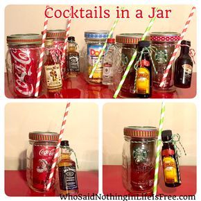 DIY Holiday Gift Idea - Cocktails in a Jar Cocktails In A Jar, Jar Cocktails, Mason Jar Cocktail Gifts, Coca Cola Party, Joululahjat Diy, Mason Jar Cocktails, Liquor Gifts, Gifts In A Jar, Cocktail Gifts