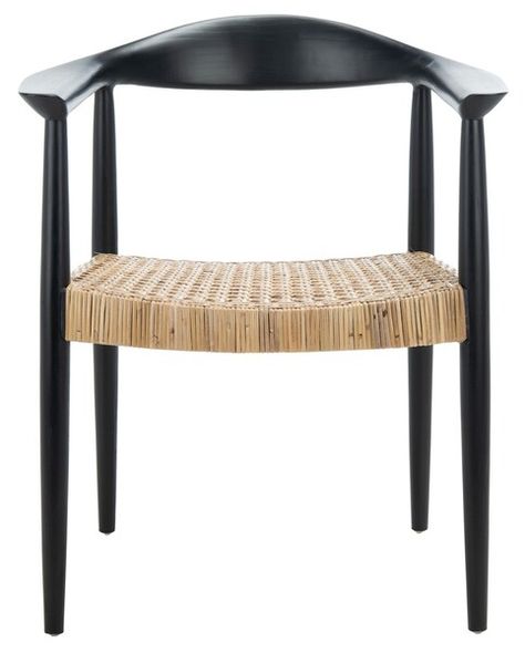 ACH1008A Accent Chairs - Furniture by Safavieh Entryway With Chairs, Chairs For Black Dining Table, Foyer Chair, Entryway Chair, Rattan Swivel Chair, Black And White Mid Century Modern, Accent Chair Decor, Mid Century Chic, Brown Armchair