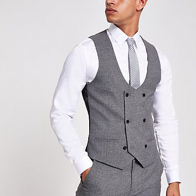 Mens Suits | Suits For Men | 3 Piece Suits | River Island Indo Western Outfits For Men, Waistcoat Design, Dark Grey Suit, Mens Suits Navy, Vest Outfits Men, Dapper Fashion, Waistcoat Designs, Waistcoat Fashion, Mens Suit Style