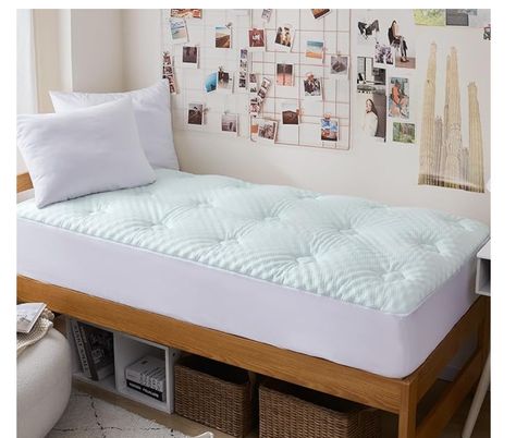 Hansleep Memory Foam Twin XL Mattress Topper, Twin XL Mattress Pad Cover for College Dorm with Deep Pocket, Breathable Pillow Top Mattress Topper Twin Extra Long with Gel Foam, 39x80 Inches, Grey College Dorm Room Essentials, Twin Xl Mattress, Mattress Pad Cover, Soft Mattress, College Dorm Room, Memory Foam Mattress Topper, Pillow Top Mattress, Dorm Room Essentials, Mattress Pads