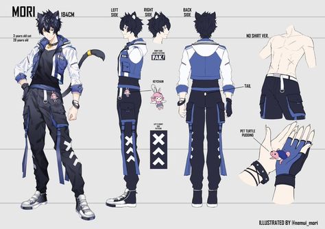 (3) Itens salvos / Twitter Vtuber Male Design, Male Vtuber, Cute Vtuber, Hair Base, 3d Karakter, Character Reference Sheet, Character Turnaround, Character Model Sheet, Clothing Design Sketches