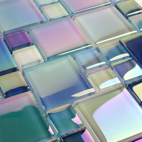 Glass Pool Tile Shimmer Turquoise Random Irredescent Tile Bathroom, Irridescent Backsplash Tiles, Irridescent Tile, Iridescent Mosaic Tile, Iridescent Pool Glass Tile, Iridescent Decor, Iridescent Tile, Glass Pool Tile, Pool Tile