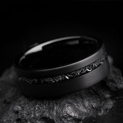 Unique Handcrafted Wedding Rings - Manlemars Chaos King, Mens Wedding Rings Black, Modern Warrior, Mens Black Ring, Black Diamond Wedding Rings, Black Tungsten Wedding Band, Tungsten Wedding Band, Black Wedding Band, Black Wedding Rings