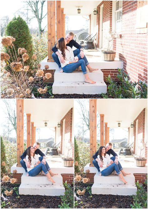 Front Porch Photo Shoot Couple, Front Porch Couple Pictures, Front Porch Photoshoot, Front Porch Photo Shoot Family Pics, Front Porch Photo Shoot, Fall Porch Decorations, Front Porch Pictures, Porches Ideas, Porch Pictures