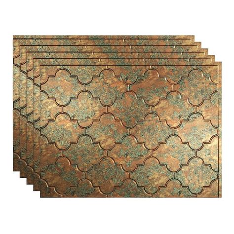 Fasade Monaco 18.25-in x 24.25-in Copper Fantasy Backsplash Panels in the Backsplash Panels department at Lowes.com Adhesive Backsplash, Vinyl Wall Tiles, Vinyl Backsplash, Copper Backsplash, Backsplash Panels, Decorative Wall Tiles, Backsplash Tiles, Pvc Panels, Construction Adhesive