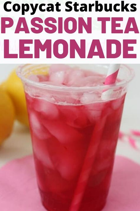 Passionfruit Starbucks Drink, Passion Fruit Lemonade Starbucks, Iced Passion Tea Lemonade, Passionfruit Tea Recipe, Tea And Lemonade Recipes, Passion Fruit Starbucks Drink, Passion Fruit Tea Starbucks, Starbucks Passion Tea Lemonade Recipe, Tazo Iced Passion Tea Recipes