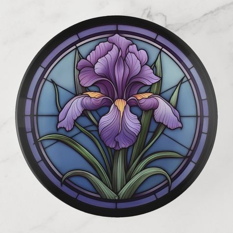 Paper Cup Design, Stained Glass Patterns Free, Latest Living Room Designs, Glass Paintings, Glass Coaster, Purple Iris, Stained Glass Designs, Stained Glass Projects, Glass Blocks