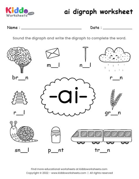 Digraph Worksheets Kindergarten Free, Vowel Digraphs Worksheets, Jolly Phonics Activities, Digraphs Worksheets, Digraphs Activities, Phonics Worksheets Free, Cvc Words Kindergarten, Kindergarten Phonics Worksheets, Blends Worksheets