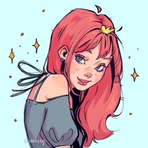 Messy Art Style Digital, Messy Drawings, Soft Drawings, Lined Art, Redhead Art, My Childhood, Cute Art Styles, Art Tutorials Drawing, Land Art