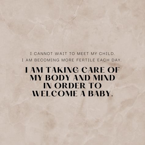 I cannot wait to meet my child, I am becoming more fertile each day, I am taking care of my body and mind in order to welcome a baby Manifesting Fertility, Baby Girl Manifestation, Manifesting A Baby, Manifest Baby, Manifesting Baby, Vision Board Pregnancy, Fertility Manifestation, Baby Manifestation, Baby Fever Quotes