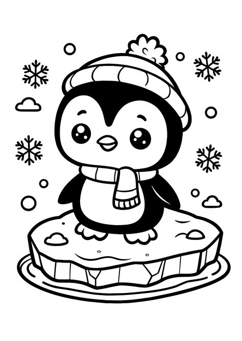 Cheerful Penguin - Free Coloring Page Penguin Coloring Pages Free Printable, Penguin Clipart, Penguin Cartoon, Cartoon Penguin, Penguin Coloring Pages, Penguin Coloring, Ornaments Ideas, Color Sheets