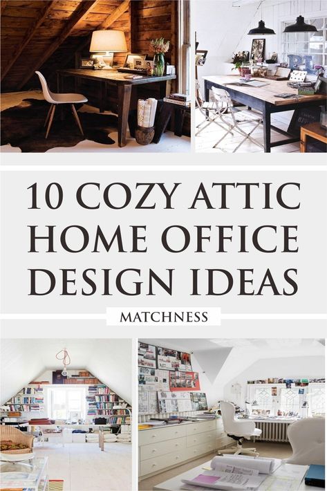 Attic Gym And Office Combo, Home Office Loft Design, Small Attic Office Sloped Ceiling, Home Office Low Ceiling, Office In Attic Space, Attic Office And Guest Room, Small Office Loft Ideas Upstairs, Home Office In Attic, Office Attic Sloped Ceiling