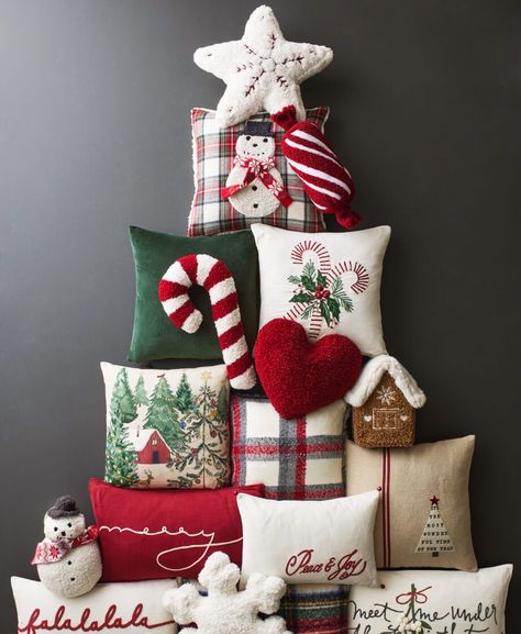 Barn Christmas, Pottery Barn Christmas, Xmas Deco, Lampoon's Christmas Vacation, Christmas Throws, Christmas Pillows, Christmas Cushions, Decorating Style, Christmas Shop