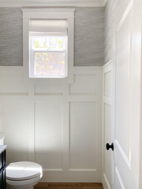 Powder Room Paneling, Room Paneling, Batten Board, Powder Room Remodel, A Thoughtful Place, Powder Room Makeover, Powder Room Decor, Floor Bathroom, Powder Room Design