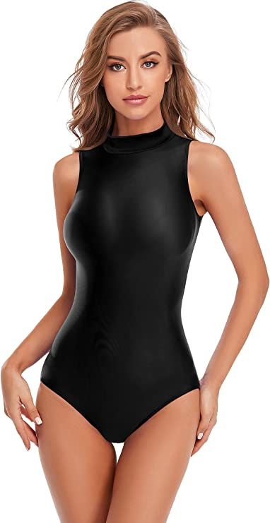 Dance Bodysuit, White Leotard, Spandex Bodysuit, Womens Leotards, Yoga Kurse, Leotard Bodysuit, Leotards Ballet, High Neck Sleeveless, Bodysuit Black