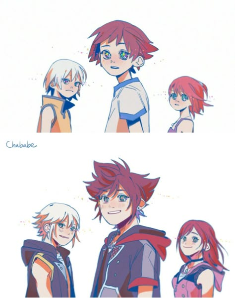 Smol babies are now big babies>>> credit to creator and uploader. Destiny Trio, Sora Kairi, Sora Kh, Kingdom Hearts Funny, Kh 3, Kingdom Hearts Characters, Kingdom Hearts Fanart, Sora Kingdom Hearts, Kingdom Hearts Art