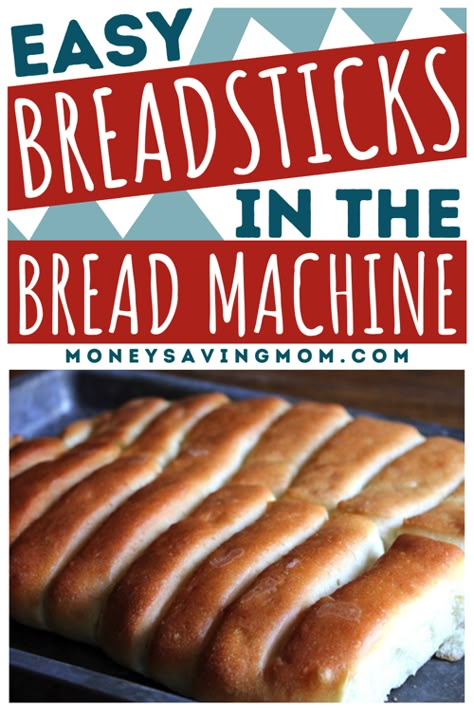 Do you have a bread machine and want to try a new recipe? Make some homemade bread in the form of breadsticks! Only 6 ingredients and they turn out amazing! #homemadebread #easybreadrecipe #breadsticksrecipe #easybreadsticks #breadmachine Dough Made In Bread Machine, Bread Maker Breadsticks, Bread Machine Breadsticks, Easy Homemade Breadsticks, Yeast Bread Machine Recipes, Bread Maker Pizza Dough, Bread Maker Bread, Bread Machine Dough, Zojirushi Bread Machine