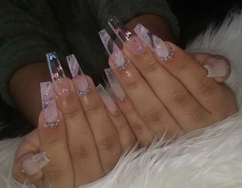 Transparent Acrylic Nails, Birthday Nail, 2023 Nails, Birthday Pins, Long Acrylic Nail Designs, Drip Nails, Ombre Acrylic Nails, Glow Nails, Glamorous Nails