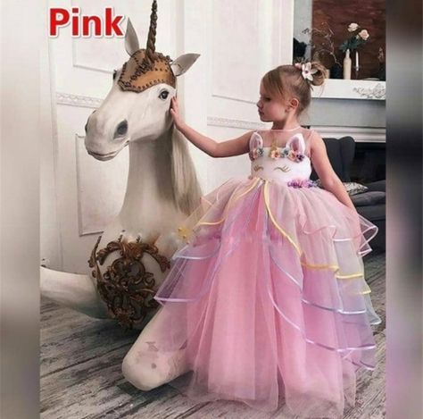 Unicorn Dresses, Girl Unicorn Costume, Unicorn Costume Kids, Tulle Tutu Dress, Tiered Dresses, Unicorn Dress, Wedding Flower Girl Dresses, Princess Costume, Sleeveless Long Dress