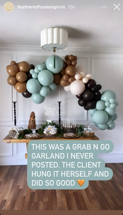 Balloon Decor For Small Spaces, Balloon Garland Colors, Balloon Garland Over Kitchen Island, Color Block Balloon Garland, Balloon Color Schemes, Grab And Go Balloon Garland, Small Balloon Garland, Football Party Balloons, Teal Balloons