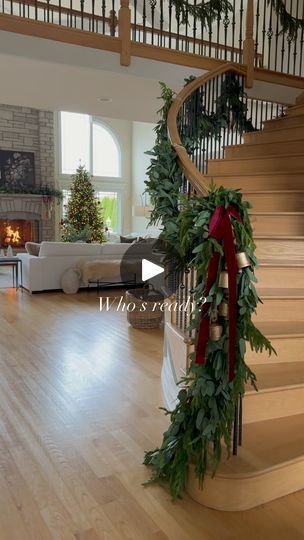 120K views · 17K reactions | Have you started decorating? Comment “HOLIDAY” for links to everything! | Vesna Tanasic Christmas Stairs Decorations Railings, Christmas Stairs Decorations, Christmas Embellishments, Christmas Stairs, Christmas Greens, Seasonal Decor Ideas, Amazon Christmas, Christmas Poems, Merry Christmas Eve