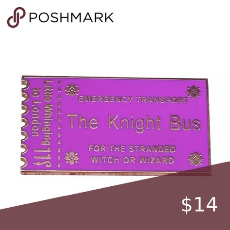 Harry Potter Knight Bus Ticket Enamel Pin Knight Bus Tattoo, Knight Bus Ticket, Bus Tattoo, Harry Potter Knight Bus, Knight Bus, Bus Ticket, Game Card Design, Bus Games, Bus Tickets