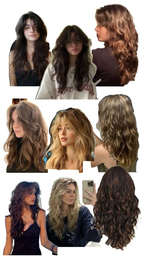 Cute Little Hairstyles, Mid Length Hair With Layers Wavy, Womens Short Haircuts, Little Hairstyles, Winter Hair Styles, Butterfly Hair Cut, Wavy Mid Length Hair, Hair Chart, Brunette Hair Cuts