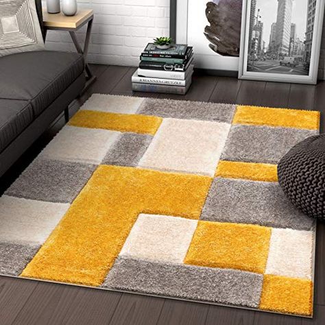 Geometric Box, Geometric 3d, Free Yarn, 4x6 Area Rugs, 5x7 Area Rug, Well Woven, Carpet Size, Fluffy Rug, Yellow Area Rugs