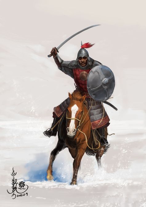 ArtStation - Golden horde cavalry, Tsolmonbayar Batbaatar Deadliest Warrior, Golden Horde, Warriors Illustration, Historical Warriors, Chinese Warrior, Samurai Artwork, Rpg Characters, Samurai Armor, Asian History