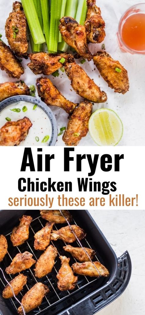 Who knew you could make restaurant-quality chicken wings at home and in under 30 minutes? These Extra Crispy Air Fryer Chicken Wings are the real deal, packing in tons of flavor and a crunchy bite. They’re an easy dish to serve at your next party, for game day, or for a fun dinner! Air Fry Chicken Wings, Air Fryer Wings, Frozen Chicken Wings, Bbq Chicken Wings, Crispy Wings, Crispy Chicken Wings, Air Fryer Chicken Wings, Diner Recipes, Air Fried Chicken