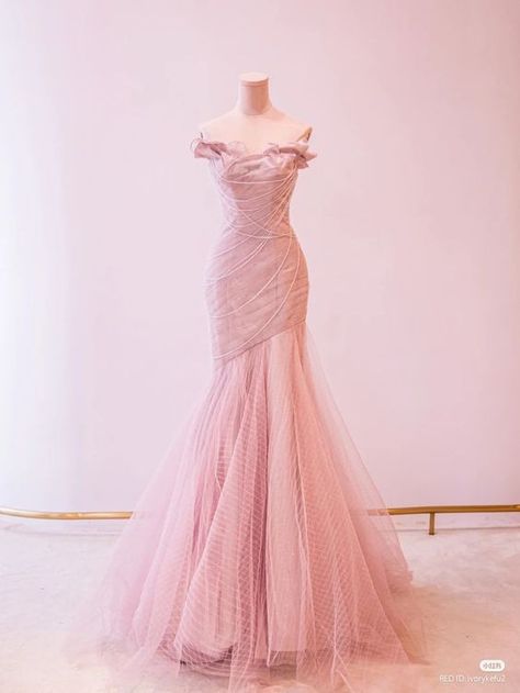 mermaid gown and mermaid party dress Pink Fairytale Dress, Pink Gown Elegant, Gaun Koktail, Pink Evening Gowns, Gowns Dresses Elegant, Pink Prom, Prom Dress Inspiration, Stylish Party Dresses, Pretty Prom Dresses