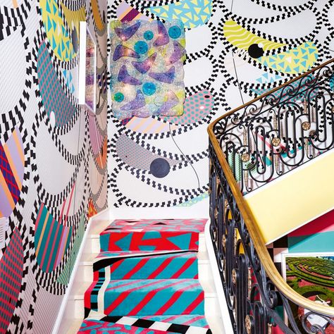 Sasha Bikoff designed the technicolor Dreamhouse in New York. Maximalism Design, Ombre Rug, Laura Wood, Rainbow Photography, Drop Lights, Terrazzo Flooring, Stair Runners, Bold And The Beautiful, Milan Design Week