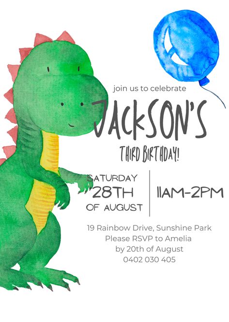 Hand out these adorable dinosaur themed invitations for your next birthday! Dinosaur Birthday Party Invitations Boys, Celebration Invitations, Birthday Invitation Design, Dinosaur Birthday Party Invitations, Girl Dinosaur Birthday, Dinosaur Invitations, Dinosaur Themed Birthday Party, Dino Birthday, Colorful Birthday