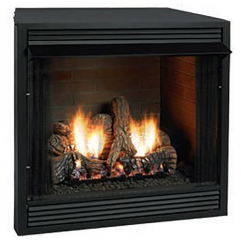 Empire Breckenridge Deluxe 36 Vent Free Gas Firebox | VFD36FB | Sheet Metal Shop, Fireplace Vent, Fireplace Blower, Refractory Brick, Gas Log Sets, Small Fireplace, Free Gas, Fireplace Logs, Cast Iron Stove