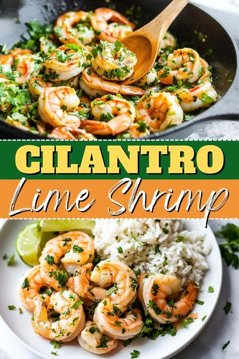 Quick and effortless, this zesty cilantro lime shrimp features succulent seafood bathed in a buttery blend of garlic, fresh cilantro, and tangy lime. Recipes With Cilantro, Grammas Recipes, Glass Appetizers, Cilantro Shrimp, Lime Shrimp Recipes, Dinner Fish, Shrimp Appetizer, Cilantro Recipes, Keto Seafood