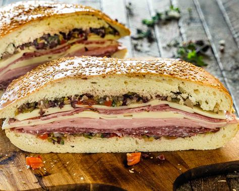 Muffaletta Recipe, Muffuletta Recipe, Italian Sandwich Recipes, Muffaletta Sandwich, Ciabatta Bread Recipe, Muffuletta Sandwich, Jo Cooks, Tasty Bread Recipe, Olive Salad