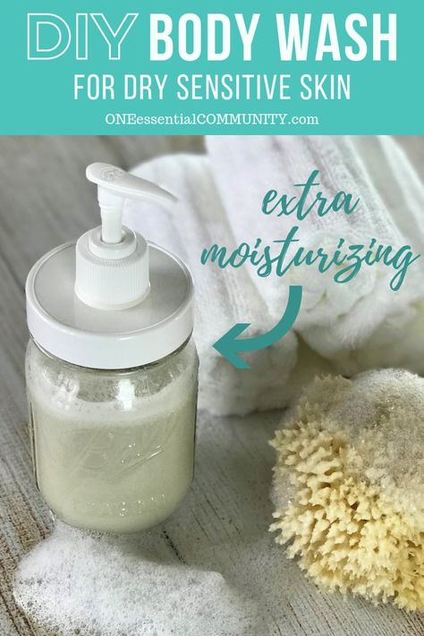 DIY essential oil body wash for dry skin - nourishes, soothes and moisturises skin (inc 15 EO recipe suggestions) via @OneECommunity Diy Body Wash With Castile Soap, Diy Coconut Oil Lotion, One Essential Community, Body Wash For Dry Skin, Body Wash Recipe, Diy Body Wash, Homemade Body Wash, Diy Soap Recipe, Homemade Essential Oils