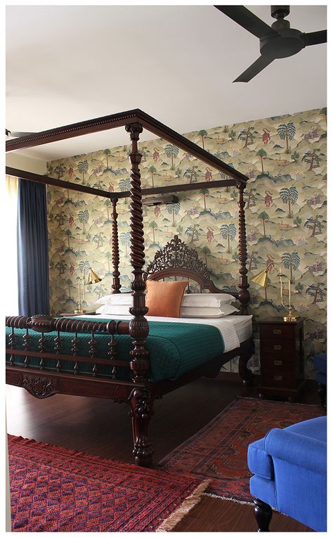 Portfolio - Shivani Dogra Indian Room Decor, Indian Bedroom Decor, Indian Bedroom, India Home Decor, Wooden Bed Design, Bed Design Modern, Four Poster Bed, Four Poster, Poster Bed