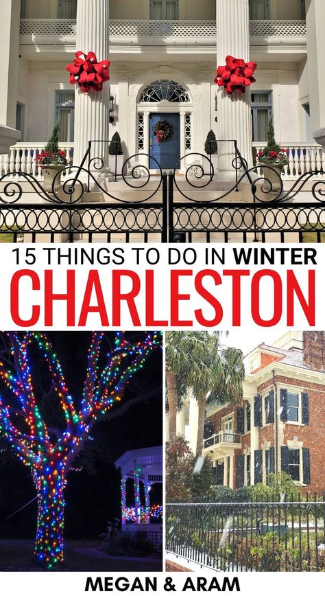 Charleston Winter, Visit Charleston Sc, South Carolina Christmas, Charleston Things To Do, Charleston Christmas, Myrtle Beach Things To Do, Charleston Travel Guide, Folly Beach Sc, Charleston Vacation