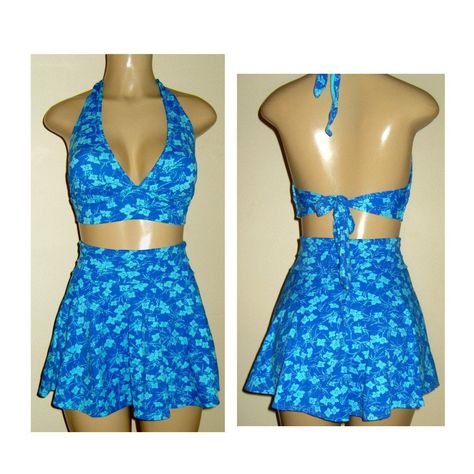 Tie halter bikini top, high waisted swimskirts, tie back swimsuits, low leg bottoms, halter bathing suits, custom made swimwear by MirasolSwimwear on Etsy https://www.etsy.com/listing/540380445/tie-halter-bikini-top-high-waisted High Waisted Swim Skirt, Homemade Clothes, Skirt Swimwear, Swim Skirts, Handmade Swimsuit, Custom Swimsuits, Swimsuit Skirt, Halter Bathing Suit, Skirted Swimsuit