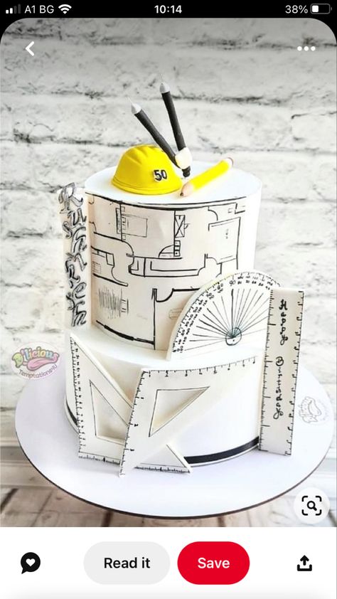 Architect Cake Design, Architectural Cake Design, Architect Birthday Party, Cake For Interior Designer Birthday, Cake For Architect Birthdays, Civil Engineering Cake Ideas, Mechanical Engineer Cake Design, Architecture Cake Design, Architect Cake Ideas