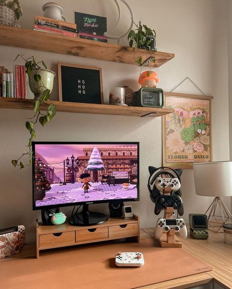 Nintendo Room, Fall Room Ideas, Controller Stand, Cozy Desk, Gamer Room Decor, Gaming Room Setup, Gamer Room, Pc Setup, Room Makeover Inspiration