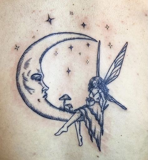 Tattoo Ideas Moon, See Tattoo, Moon Fairy, Cute Little Tattoos, Jesus Love, Fairy Tattoo, Discreet Tattoos, Dainty Tattoos, Dream Tattoos