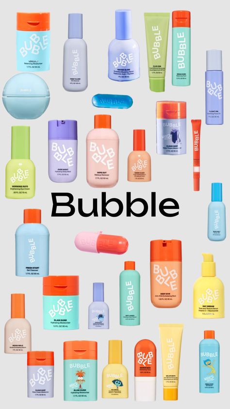 #bubble #bubbleskincare #skincare Bubble Skincare Wallpaper, Bubble Skin Care Routine, Bubble Skincare For Kids, Bubble Skin Care, Bubble Skincare, Preppy Skincare, Cool Gifts For Teens, Sephora Skin Care, Skincare Brands