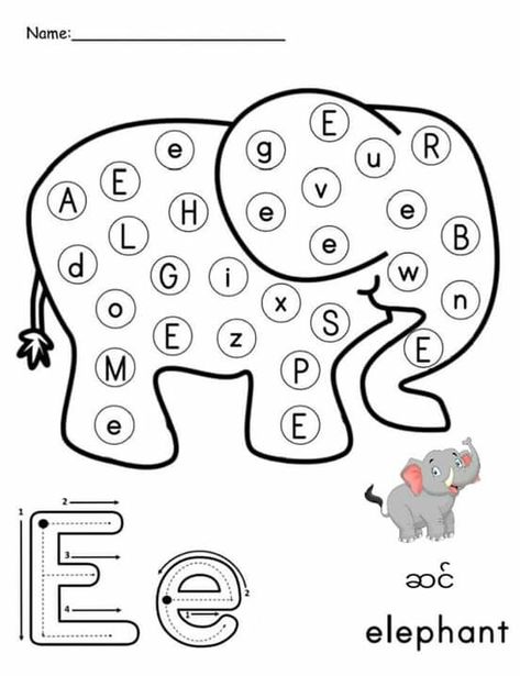 Find Letters Worksheet, Find And Color The Letter, Find The Letter A Worksheet, Find Alphabet Worksheet, Letter E Worksheets Kindergarten, Letter E Preschool Activities, E Worksheets Preschool, Find The Letter Worksheet, Letter E Worksheets Preschool