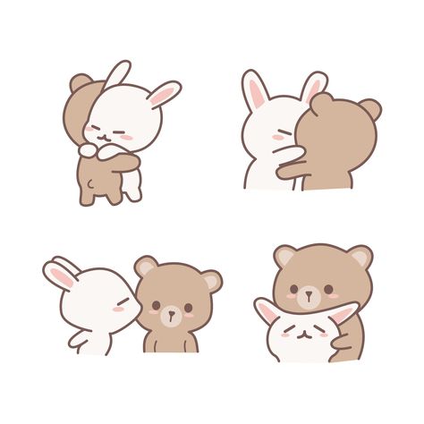 Bear And Bunny, Teddy Bear Hug, Animal Hugs, Bunny Tattoos, Me N Him, Best Kisses, Bunny And Bear, Backgrounds Phone, Bear Hug