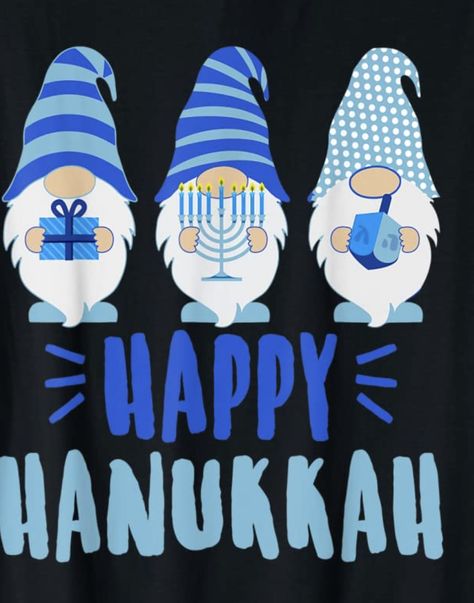 Hanukkah Paintings, Hannukah Gnome, Christmas And Chanukah Together, Christmas And Hannukah Together, Hanukkah Watercolor, Happy Hanukkah Images, Sticker Mood, Hannakah Cards, Merry Christmas Happy Hanukkah